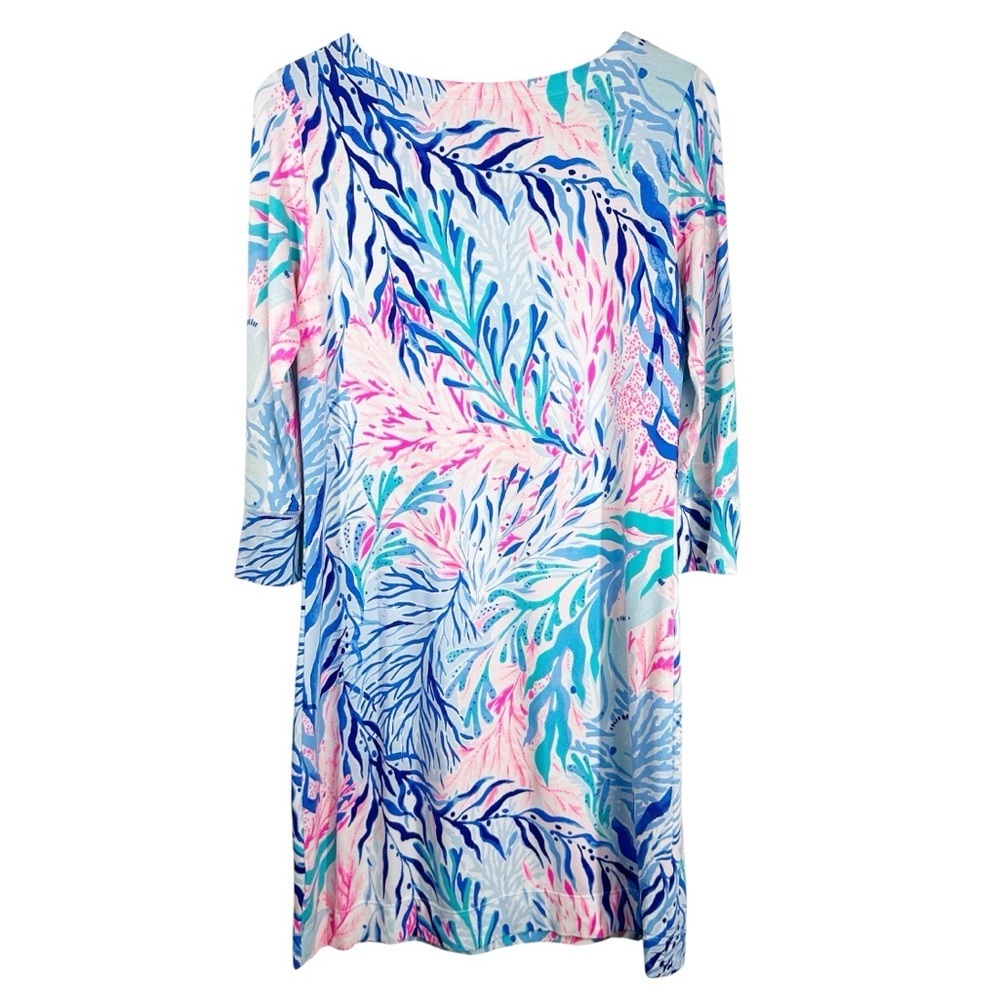 LILY PULITZER Sophie UPF 50 Women's Medium Boatneck Knit Floral Dress - Picture 7 of 8